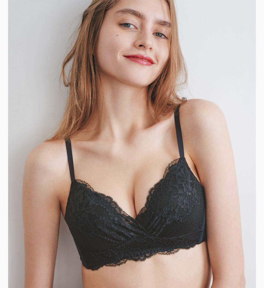 Push Up Flower Lace Non-wire Bra